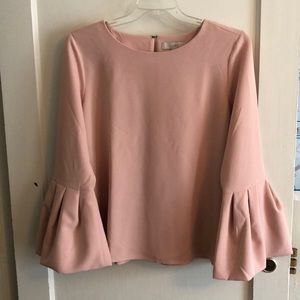 Pink Bell Sleeve Blouse